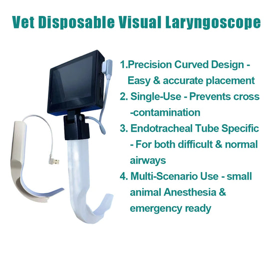 Video Laryngoscope,Sterilizable Blades color Digital usb Laryngoscope, Compatible with smartphones/tablet/laptop, human/pet use