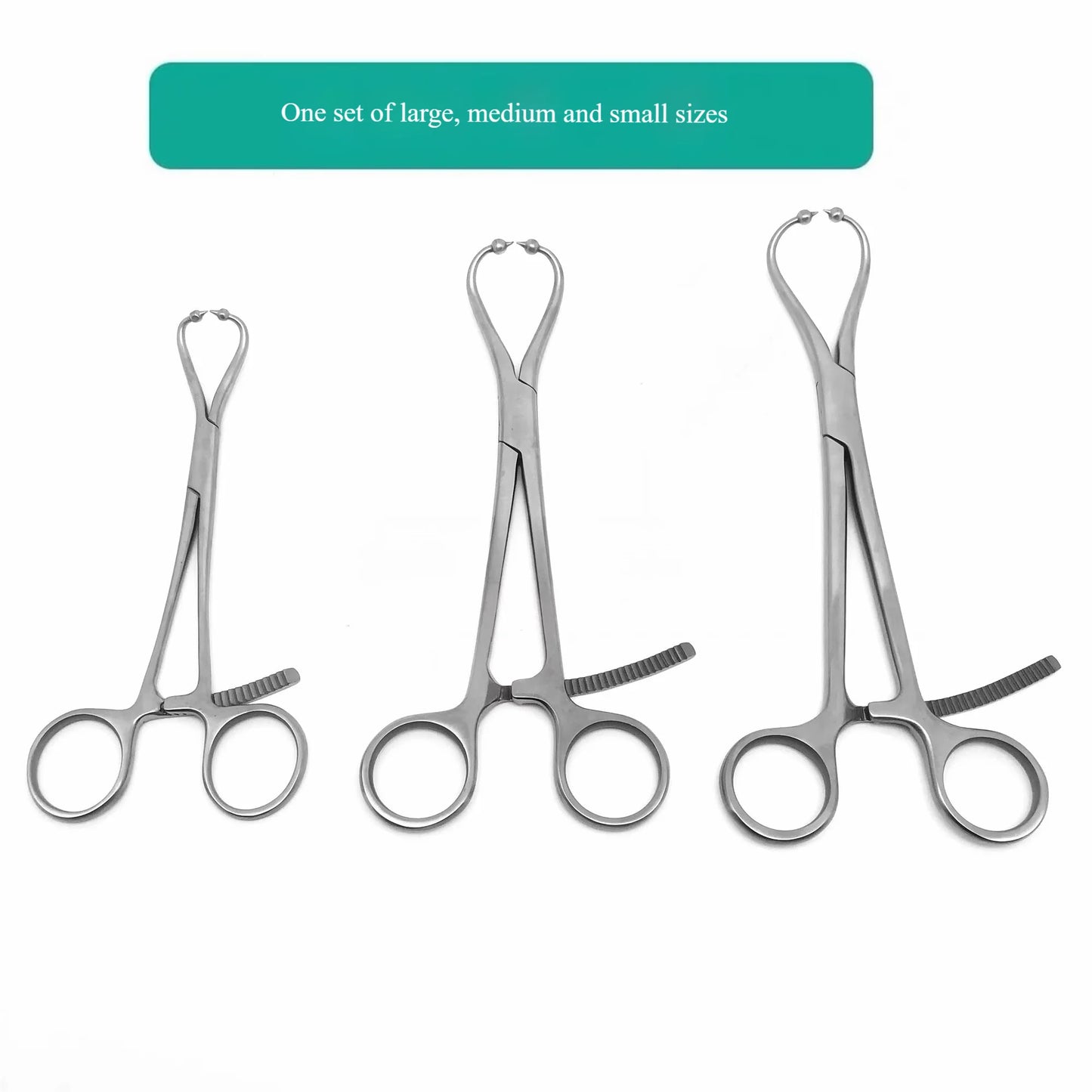 Veterinary Orthopedic Forceps - Ball-Tip Reduction Set with Pointed Jaw for Small Animals (160/195/210mm)