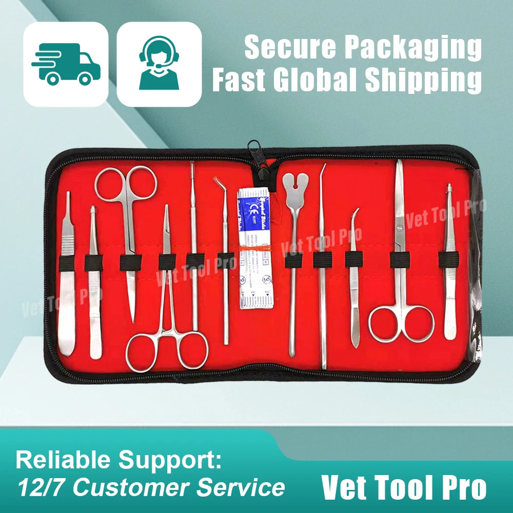 11-Piece Veterinary Training Tool Kit, 11 Blades, Premium Stainless Steel – Professional pet Care Accessories