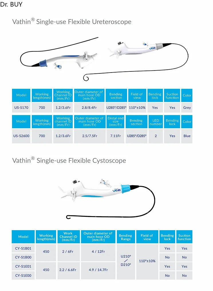 Single-use Flexible Ureteroscope/ Cystoscope , Urology endoscope catheter