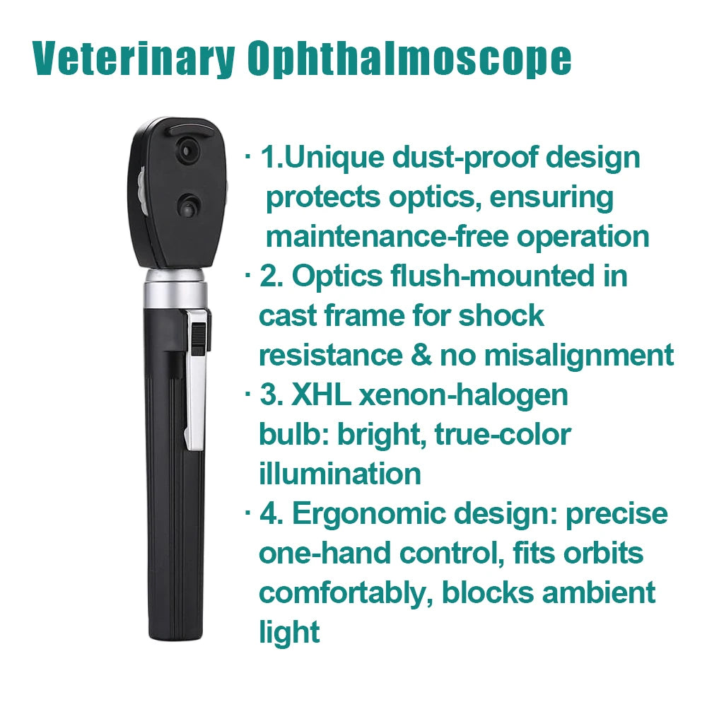 Veterinary Direct Ophthalmoscope,Otoscope Set,Animal Ear Specula,Ophthalmic & ENT Examination Kit