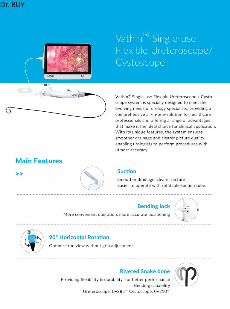 Single-use Flexible Ureteroscope/ Cystoscope , Urology endoscope catheter