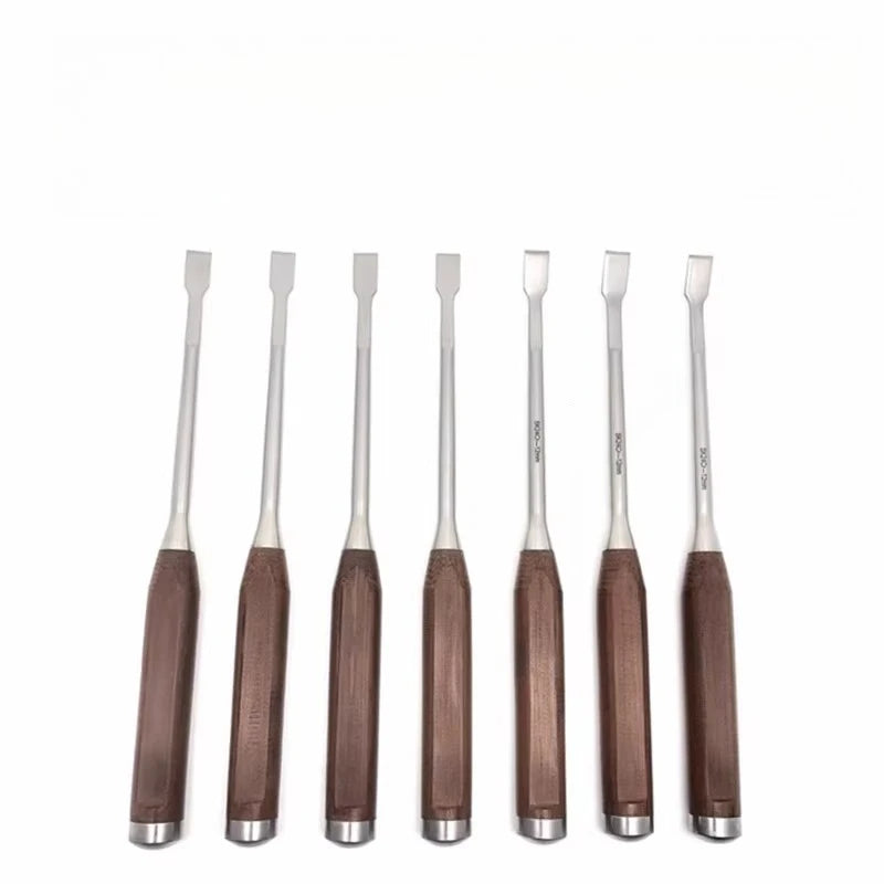 Veterinary Orthopedic Osteotomes - Ultra-Thin Bone Chisel Set with Bakelite Handles (4-25mm)