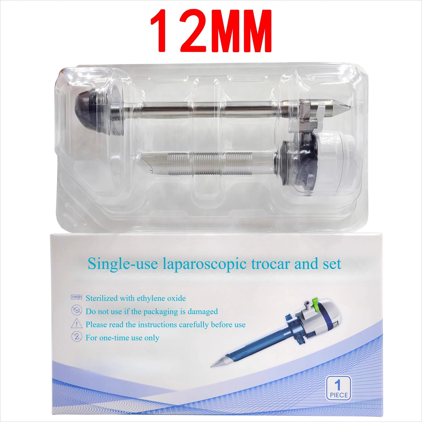 5 pieces laparoscopic trocar, 12mm laparoscopy trocares, 10mm plastic trocar, 5mm Surgical trocars