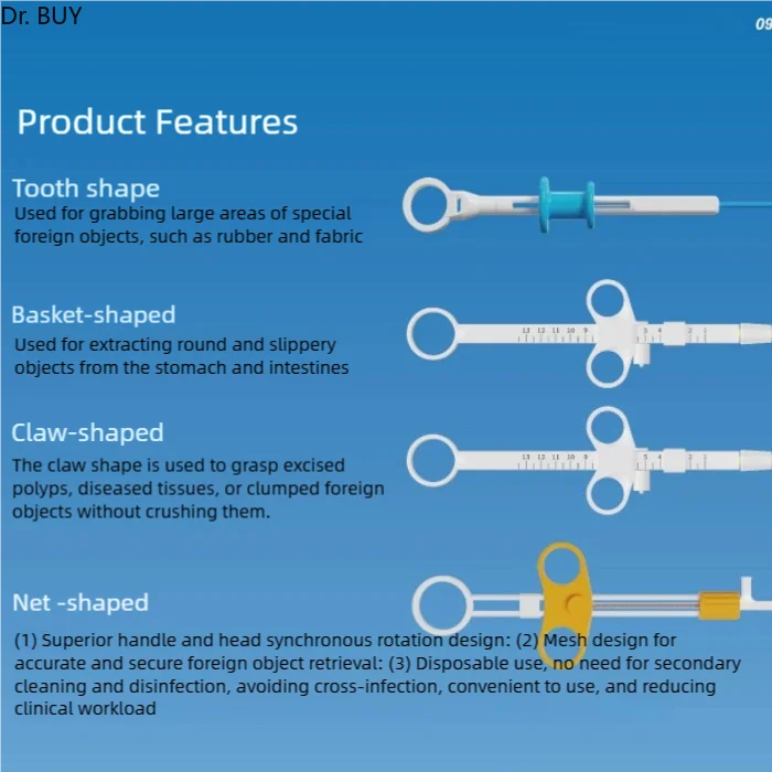 Flexible Grasping Endoscopy Foreign Body Forceps Accessories for Gastrointestinal & Bronchial Urology Use Clinic Accessory