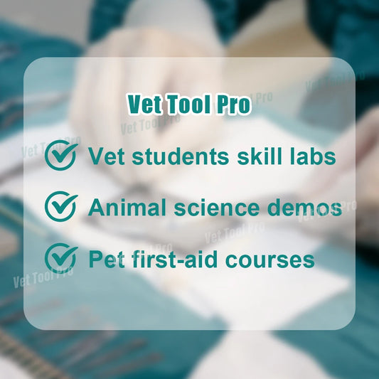 Kit de Ferramentas Veterinárias de Treinamento com 11 Peças, 11 Lâminas, Aço Inoxidável Premium – Acessórios Profissionais para Cuidados com Animais de Estimação