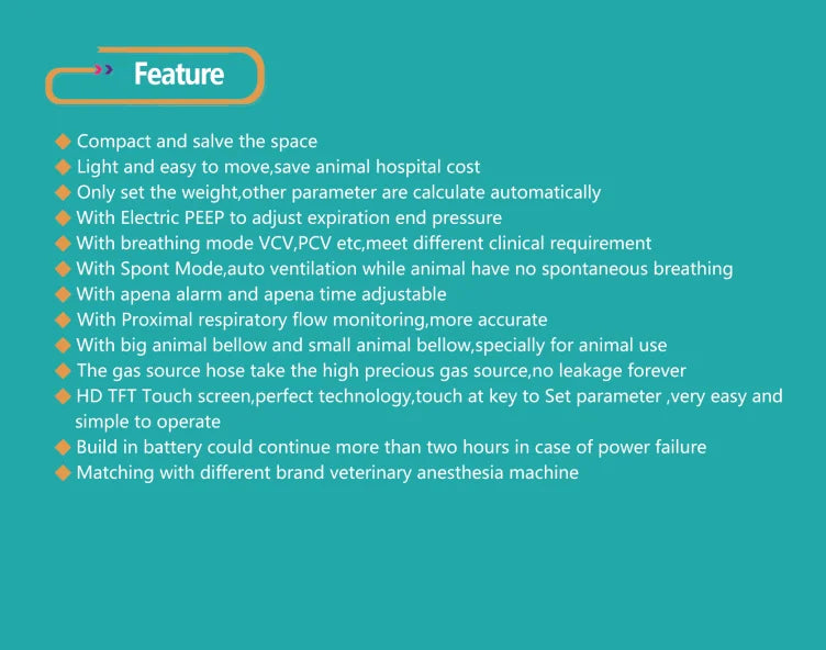 Veterinary Anesthesia Ventilator with Touch Screen - Automatic IPPV Respirator for Small Animals | Compatible with Anesthesia Ma