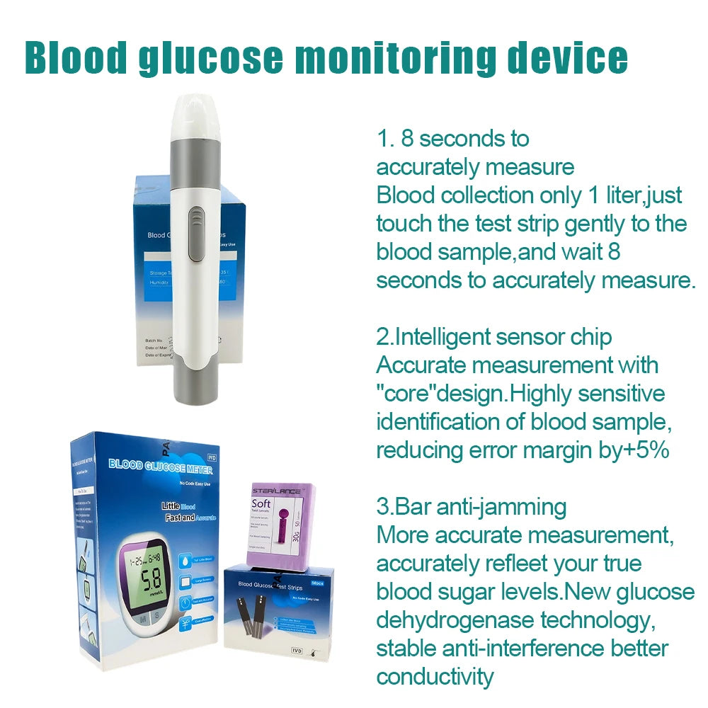 Veterinary Glucose Meter, Accurate & Needle-Free, Fully Automatic for Home Use