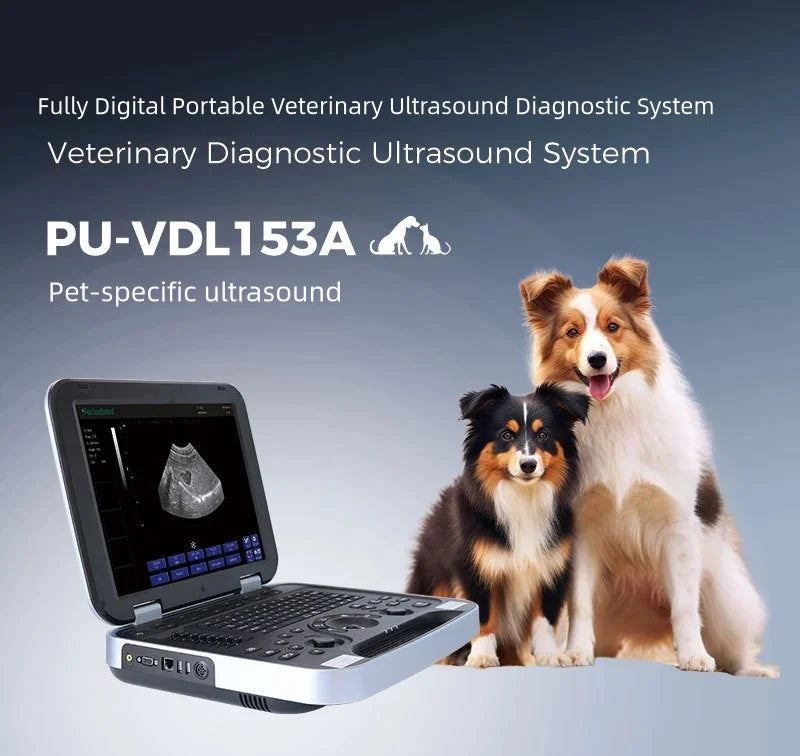 Ecógrafo Doppler Color Veterinario para Mascotas - Escáner Portátil HD con Sonda Múltiple y Batería de Larga Duración