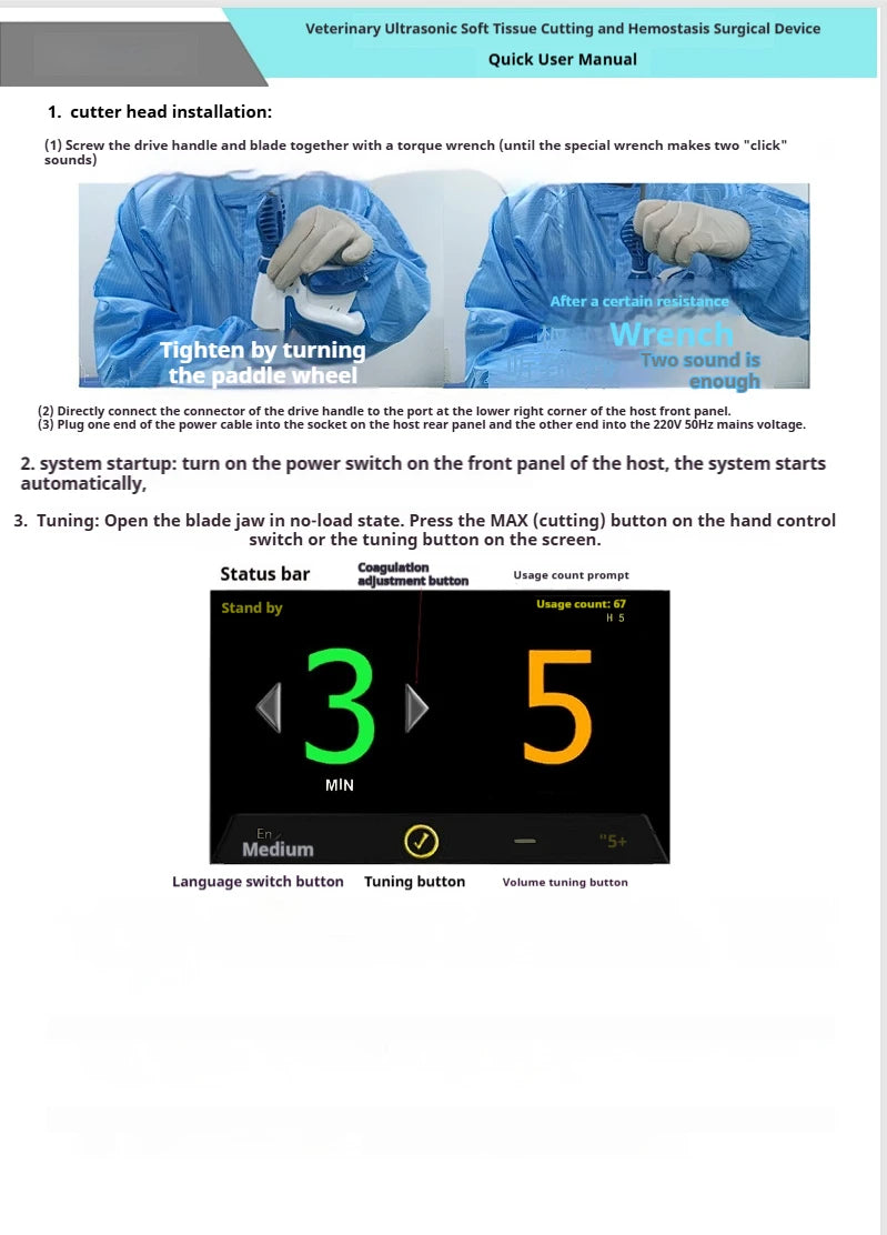 Pet hospital Ultrasonic knife head , animal Veterinary cutting Coagulation surgery Cat and dog sterilization