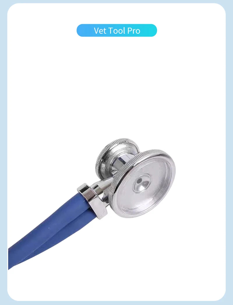 Vet Stethoscope | Dual-Head Stainless Steel | 61cm Thickened Tube | Livestock & Pet