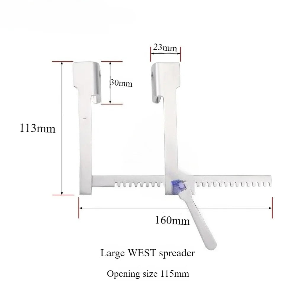 West spreader for animals, maximum opening value 140mm, rib spreader