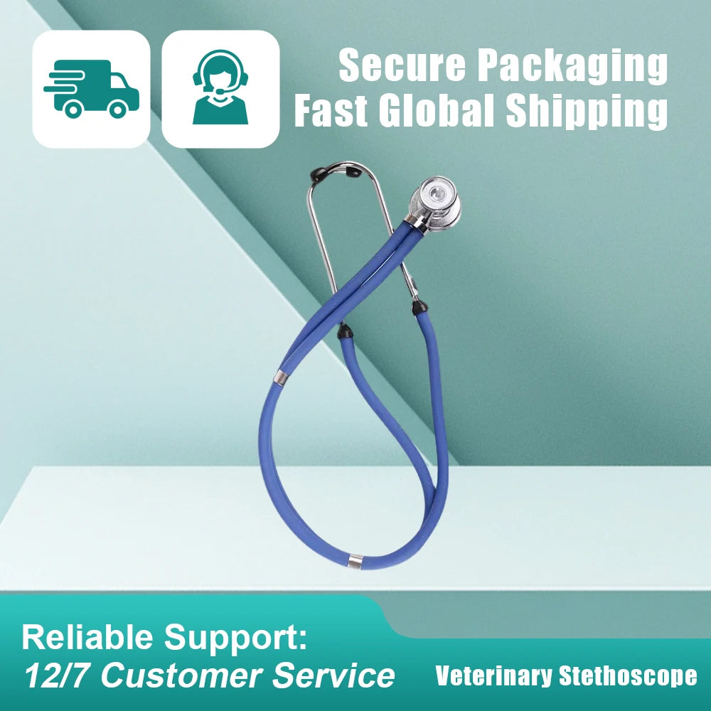 Vet Stethoscope | Dual-Head Stainless Steel | 61cm Thickened Tube | Livestock & Pet