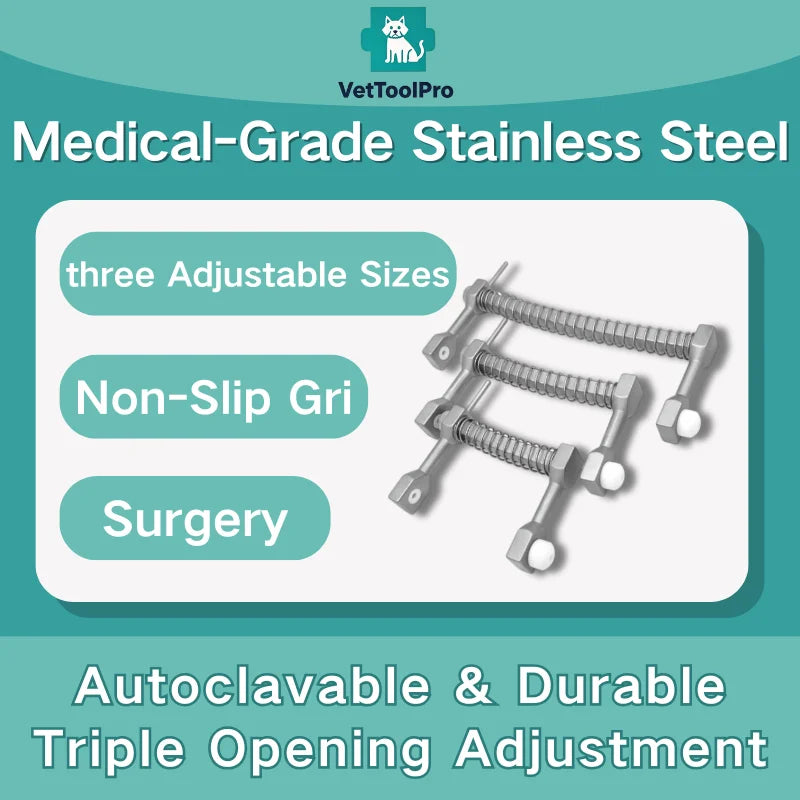 Pet Mouth Gag - Steel Spring Speculum (S/M/L)， veterinary mouth retractor