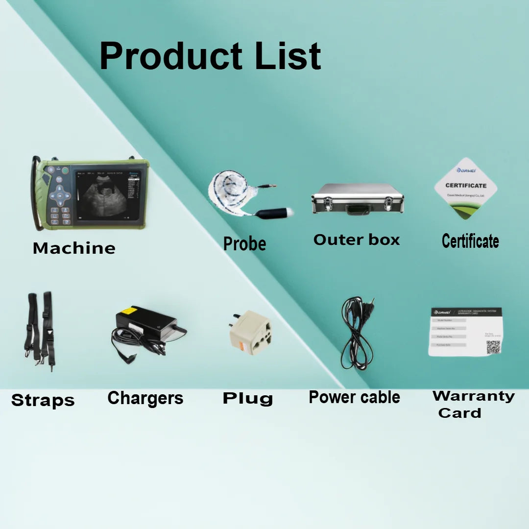 HAND-HELD VETERINARY ULTRASOUND , sheep/cattle/horses pregnancy diagnosis, convex/rectal probe，3.5MHz,veterinary equipment
