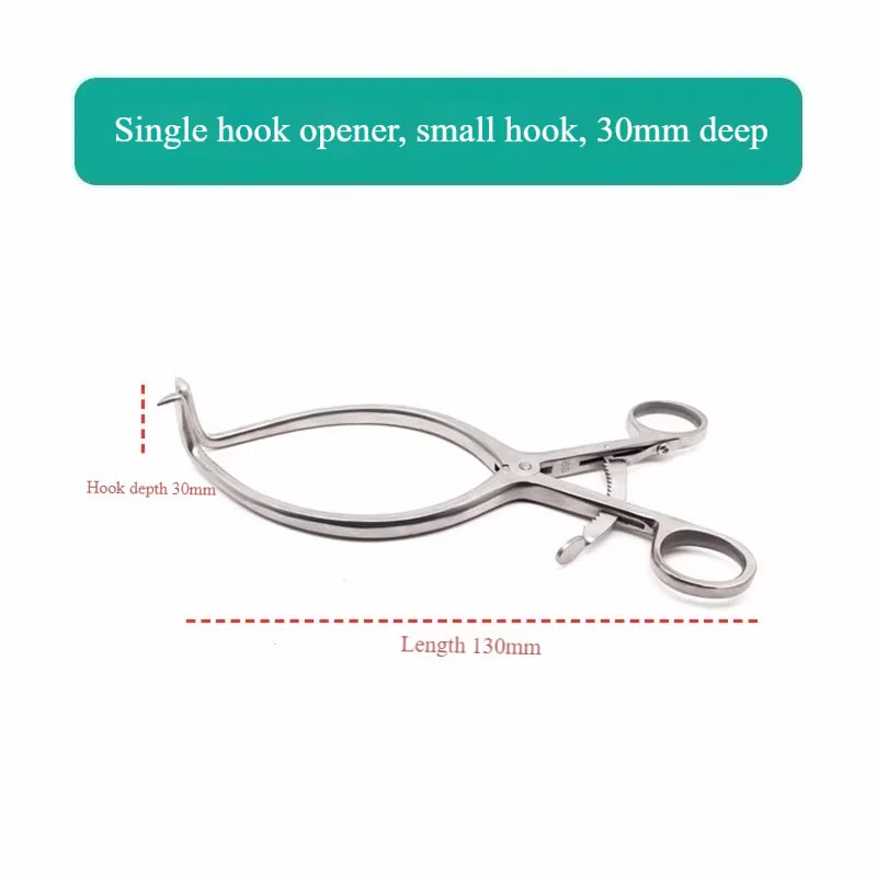 Veterinary Orthopedic Retractors, Single-Hook 130mm/210mm (30/45/60mm Depth) for Spinal Surgery