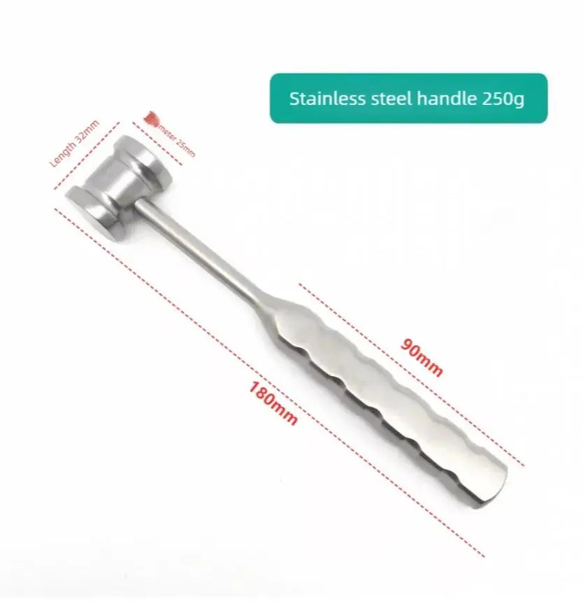 Veterinary Orthopedic Mallet Set | Wood/Metal/Silicone Handles | 300-600g Impact Options | Small Animal Surgical Hammer