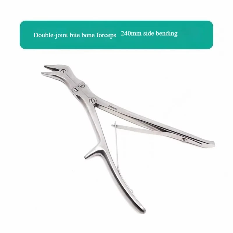 Veterinary Orthopedic Bone Rongeur Set (Double/Triple Action) for Small Animals - Includes Straight, Curved & Olsen Jaws180-240