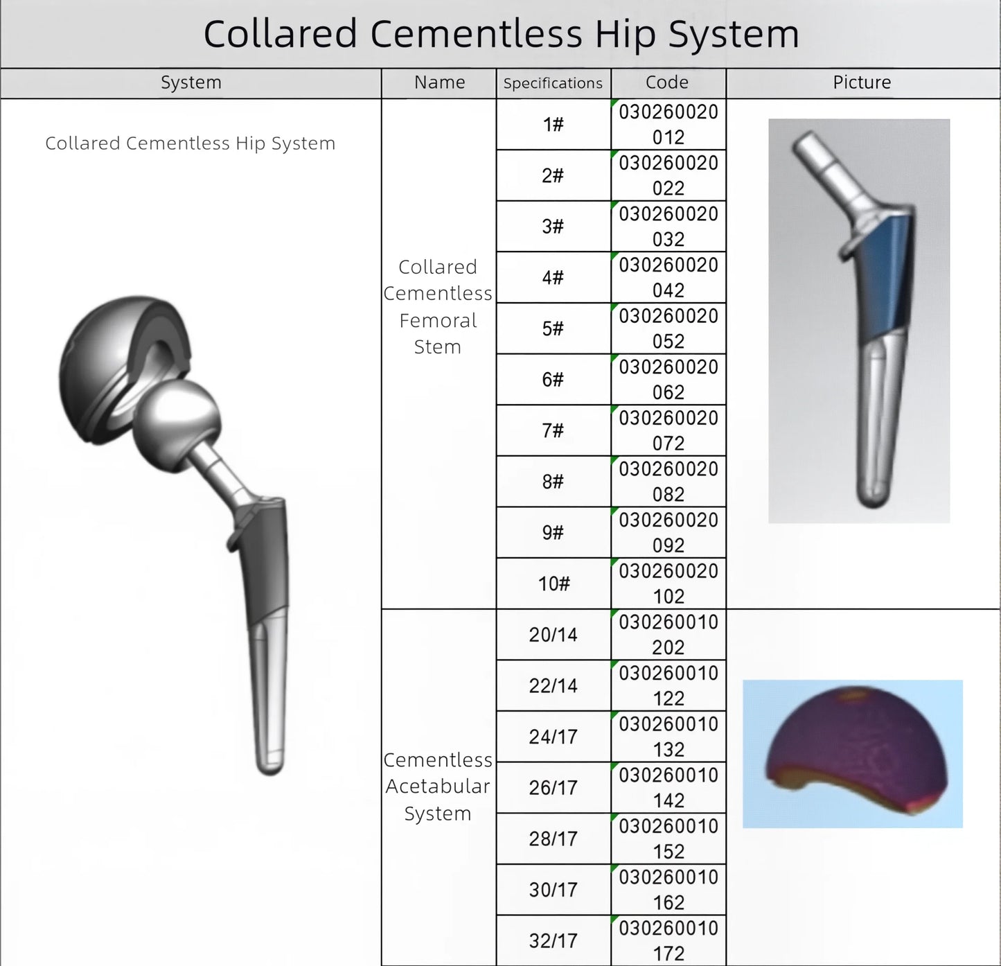 Sistema de Quadril Cimentado com Colarinho, Haste Femoral Não Cimentada, Sistema Acetabular Não Cimentado, Ortopedia Veterinária, Equipamento Cirúrgico Ortopédico para Animais de Estimação