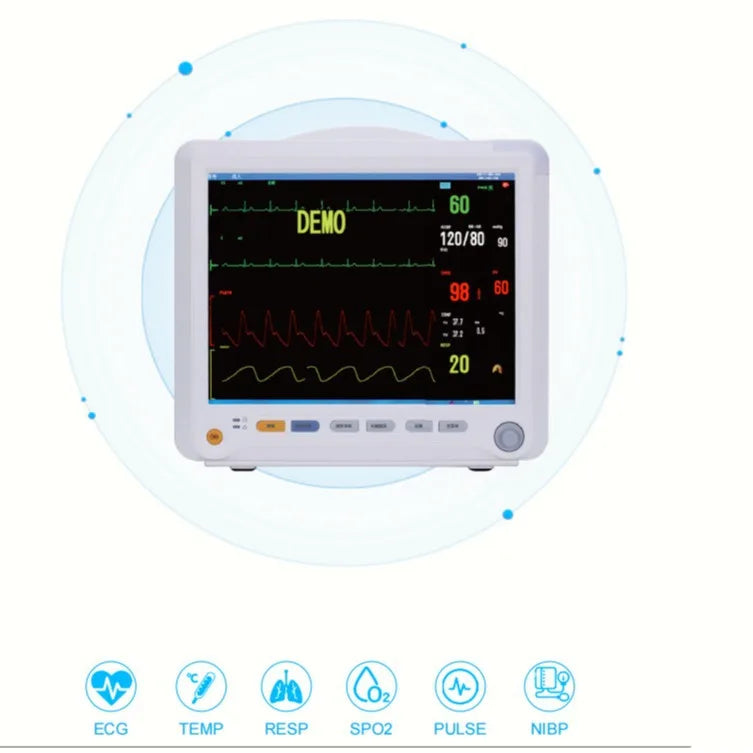 Patient multi-parameter monitor, portable multi-function ECG heart rate pulse vital signs monitor
