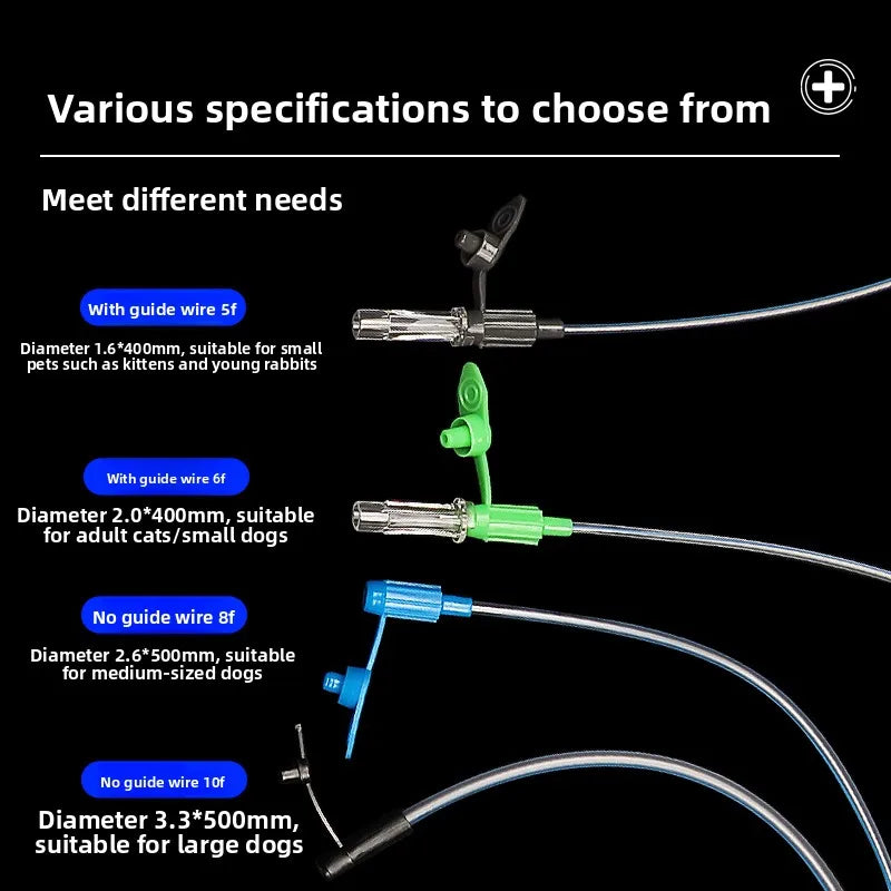 Pet Nasal Feeding Tube | Gastric Catheter | X-Ray Detectable | 5F/6F/8F/10F | Single & 10pcs