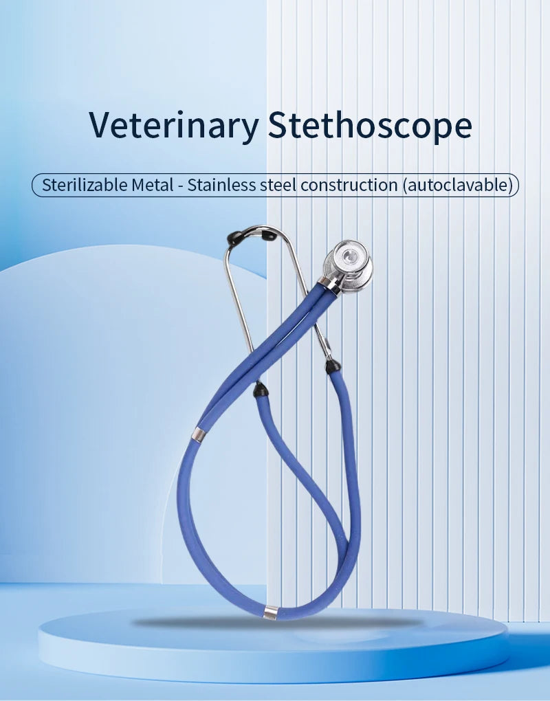 Vet Stethoscope | Dual-Head Stainless Steel | 61cm Thickened Tube | Livestock & Pet