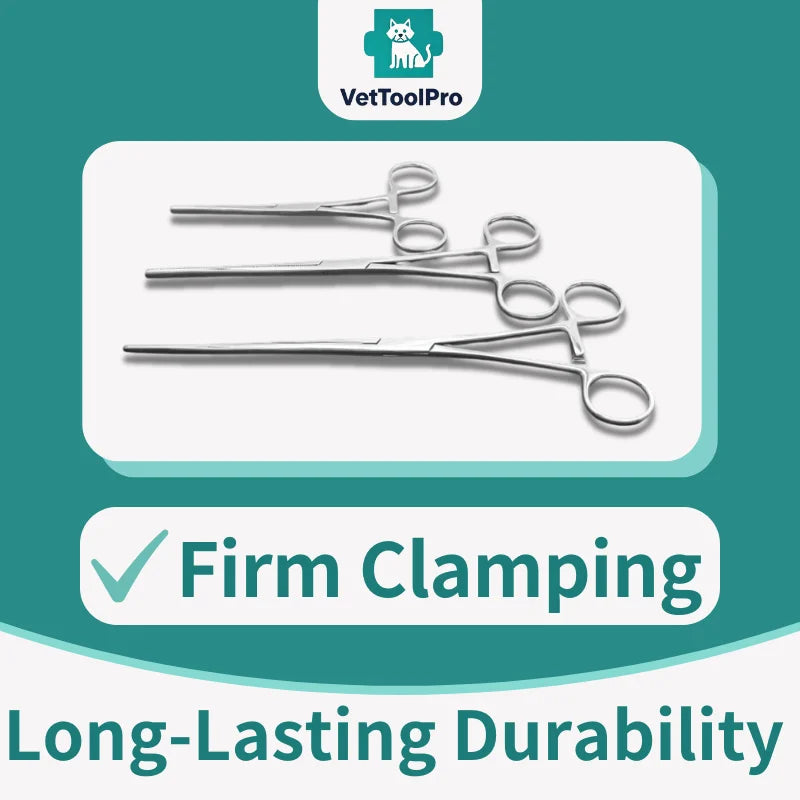 stainless steel Intestinal forceps, anastomotic forceps,  fixing and holding the intestine, straight and curved,16.5-22cm
