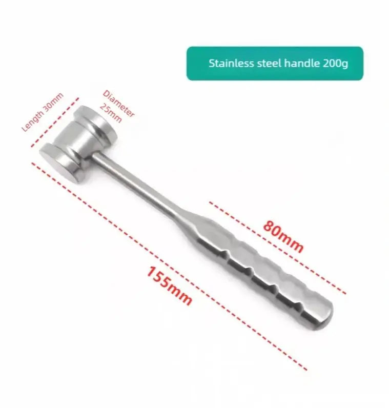 Veterinary Orthopedic Mallet Set | Wood/Metal/Silicone Handles | 300-600g Impact Options | Small Animal Surgical Hammer