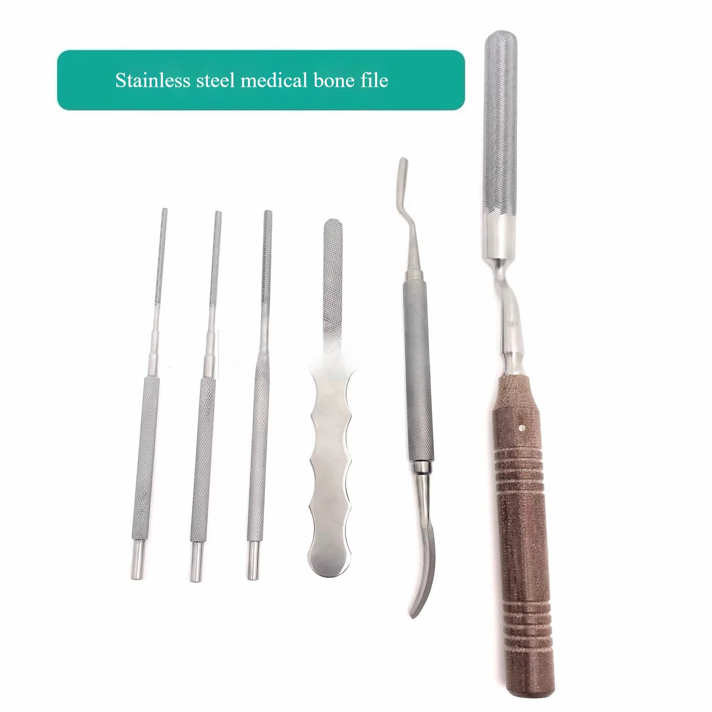 Veterinary Bone Rasp Set | Precision 2/3/4mm Small Rasps | Double-Ended Rasp (190mm) | Large Rasps (Wooden/Stainless）
