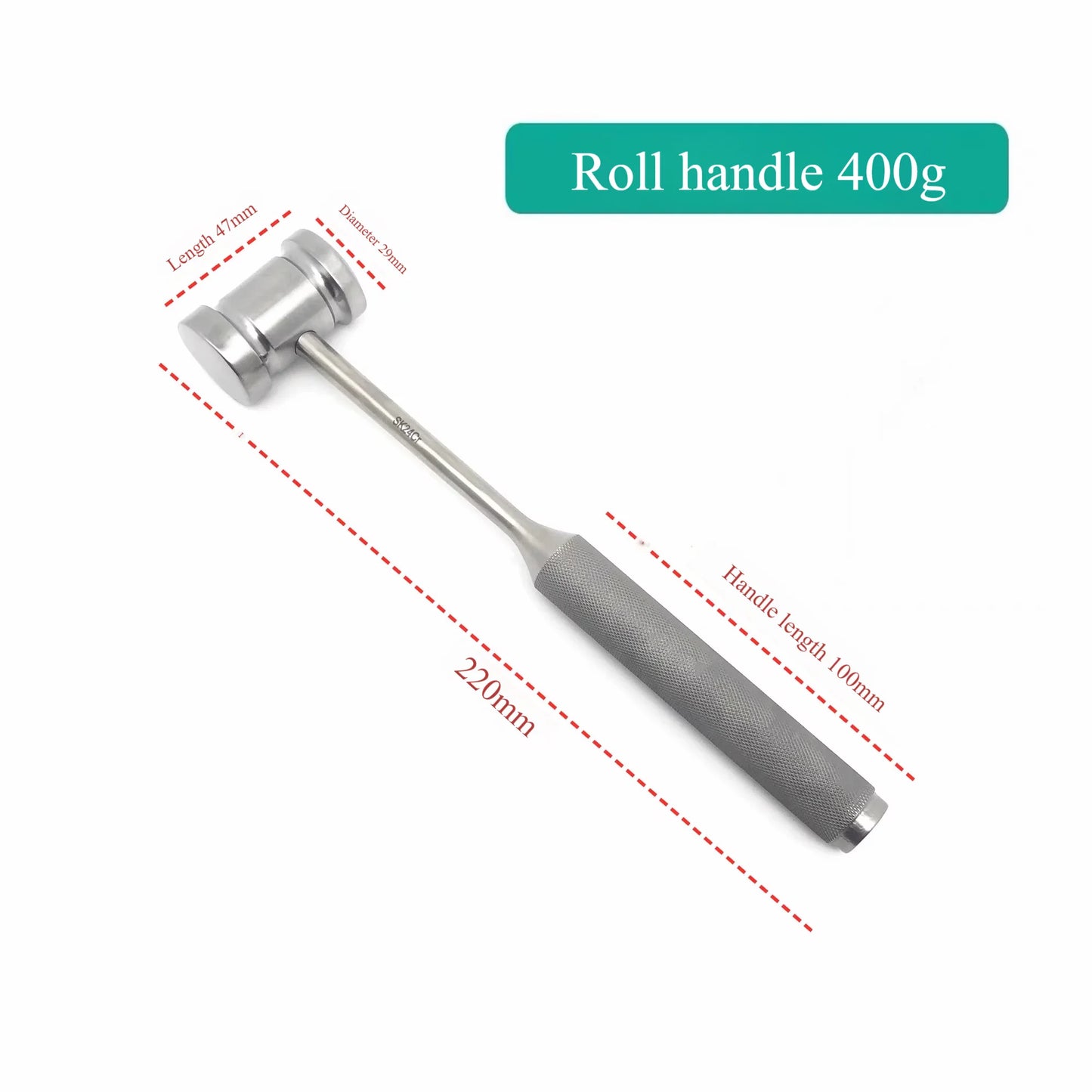Veterinary Orthopedic Mallet Set | Wood/Metal/Silicone Handles | 300-600g Impact Options | Small Animal Surgical Hammer