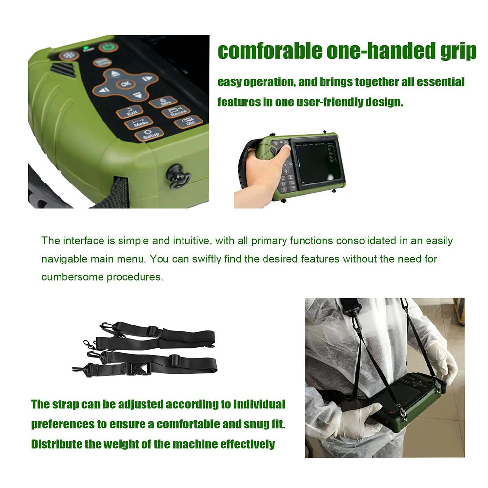 HAND-HELD VETERINARY ULTRASOUND , sheep/cattle/horses pregnancy diagnosis, convex/rectal probe，3.5MHz,veterinary equipment