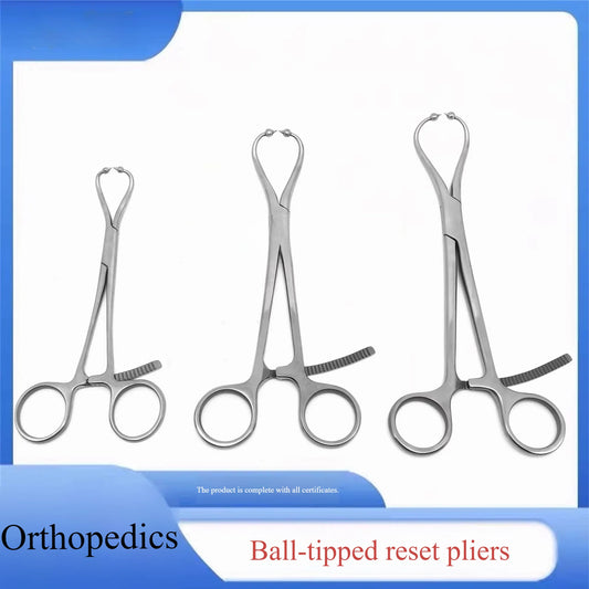 Veterinary Orthopedic Forceps - Ball-Tip Reduction Set with Pointed Jaw for Small Animals (160/195/210mm)