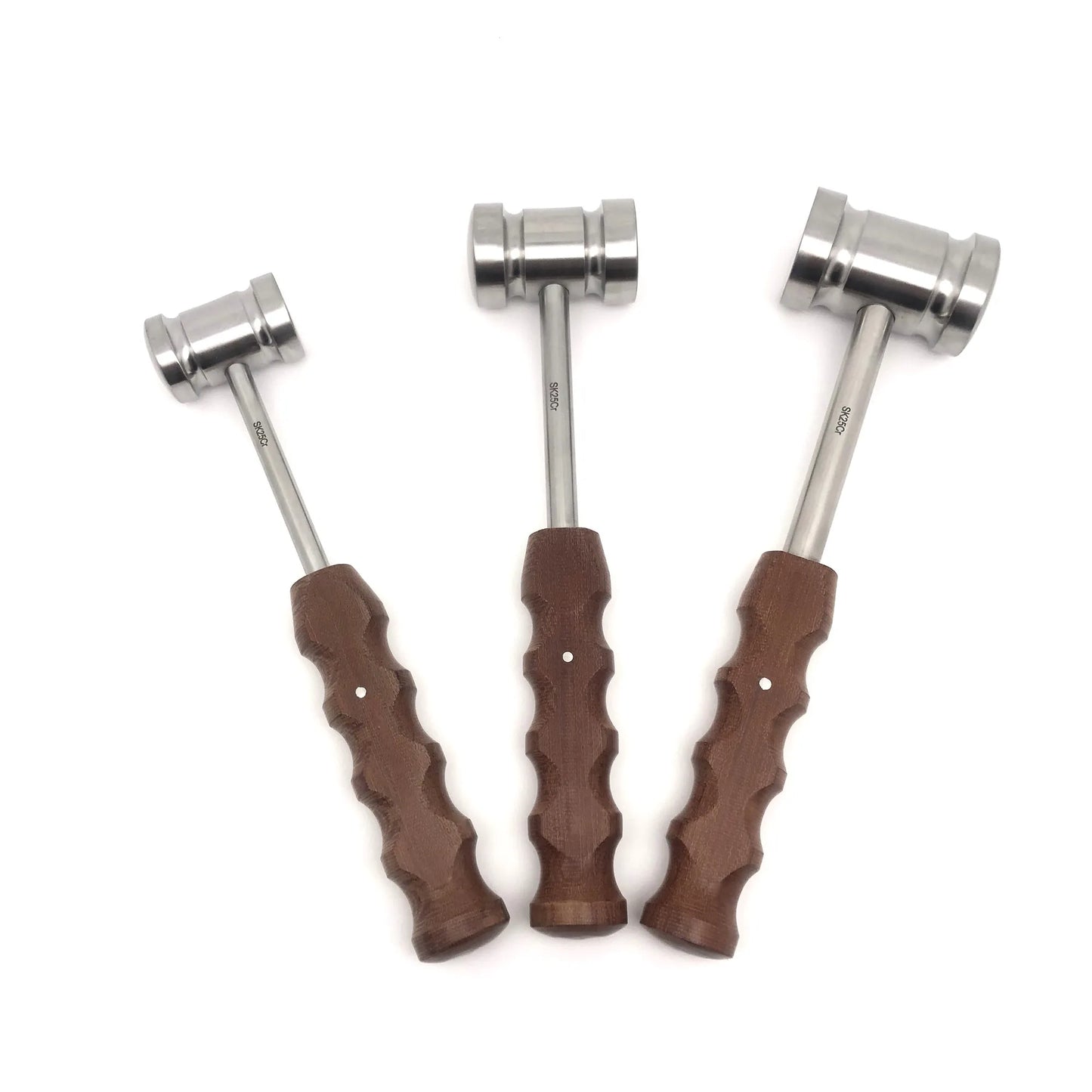Veterinary Orthopedic Mallet Set | Wood/Metal/Silicone Handles | 300-600g Impact Options | Small Animal Surgical Hammer
