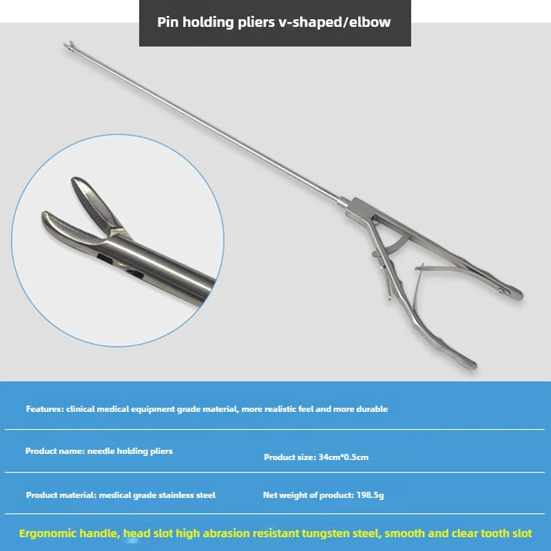 Laparoscopic training equipment, simulated practice needle holders,  curved scissors, hole and slot grippers, separation pliers