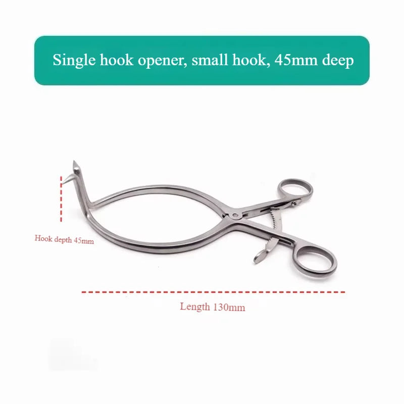 Veterinary Orthopedic Retractors, Single-Hook 130mm/210mm (30/45/60mm Depth) for Spinal Surgery