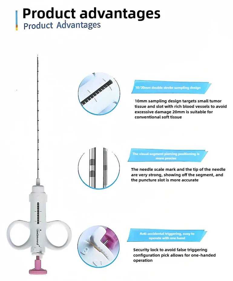 Disposable biopsy needle,  Coaxial semi-automatic biopsy needle , Liver kidney spleen breast soft tissue sampling needle