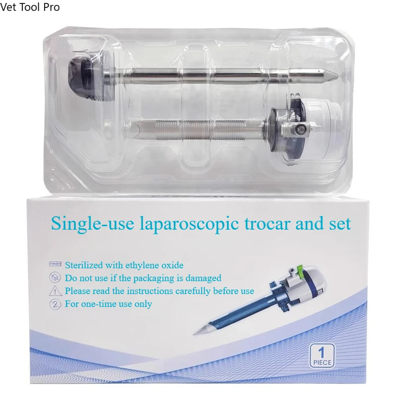 5 pieces laparoscopic trocar, 12mm laparoscopy trocares, 10mm plastic trocar, 5mm Surgical trocars