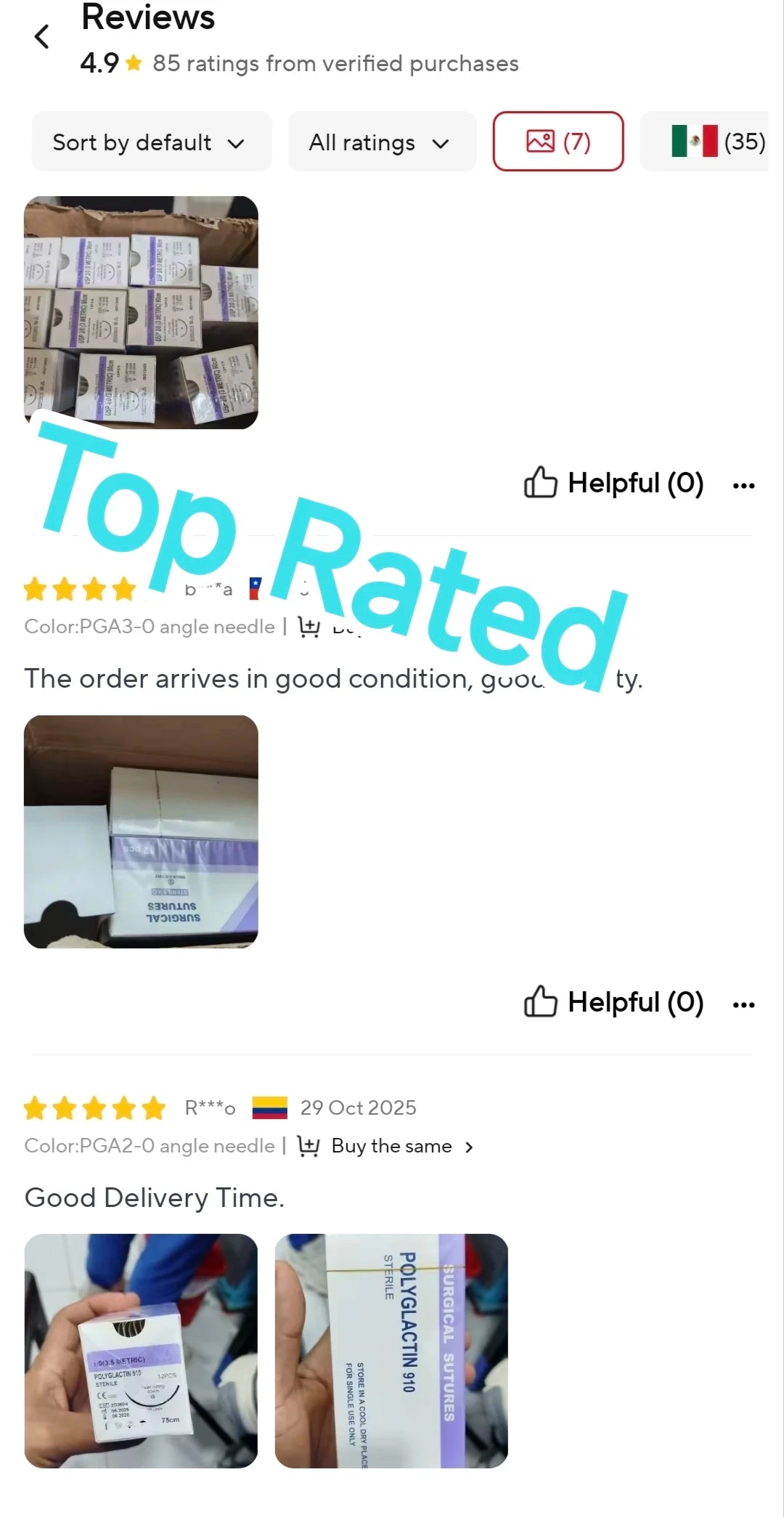 60 pieces Veterinary sutures, 90 cm length