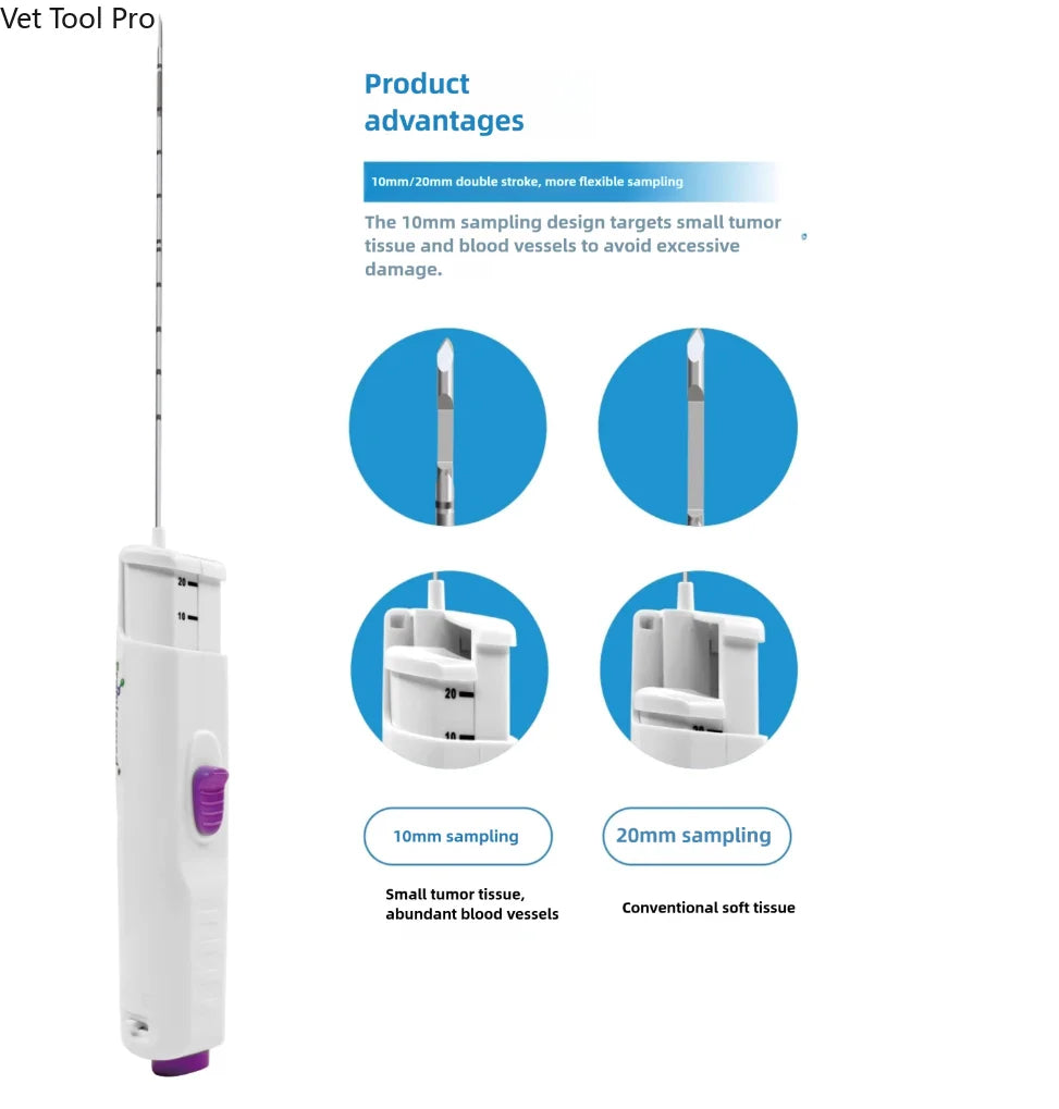 Agulha de biópsia automática no atacado de 5 peças, agulha de punção de biópsia por imagem PTC, agulha de biópsia descartável 14G/16G/18G/20G