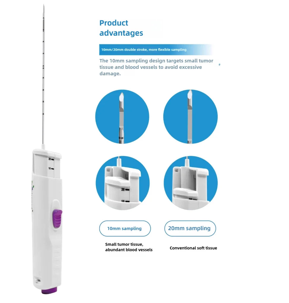 Disposable biopsy needle,  Coaxial semi-automatic biopsy needle , Liver kidney spleen breast soft tissue sampling needle