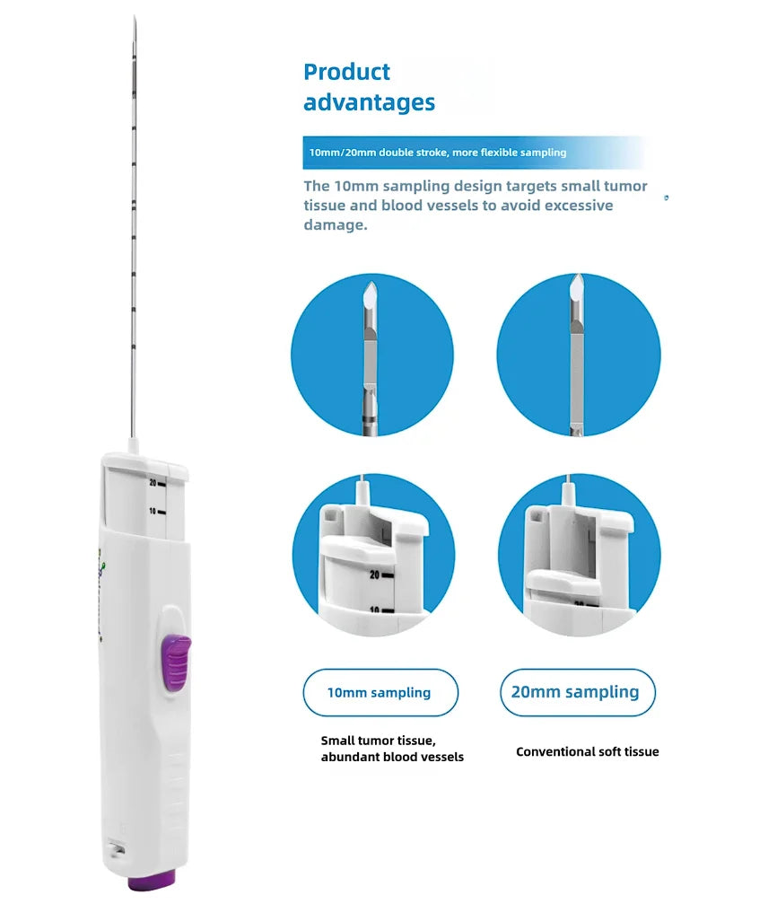 Disposable biopsy needle,  Coaxial semi-automatic biopsy needle , Liver kidney spleen breast soft tissue sampling needle