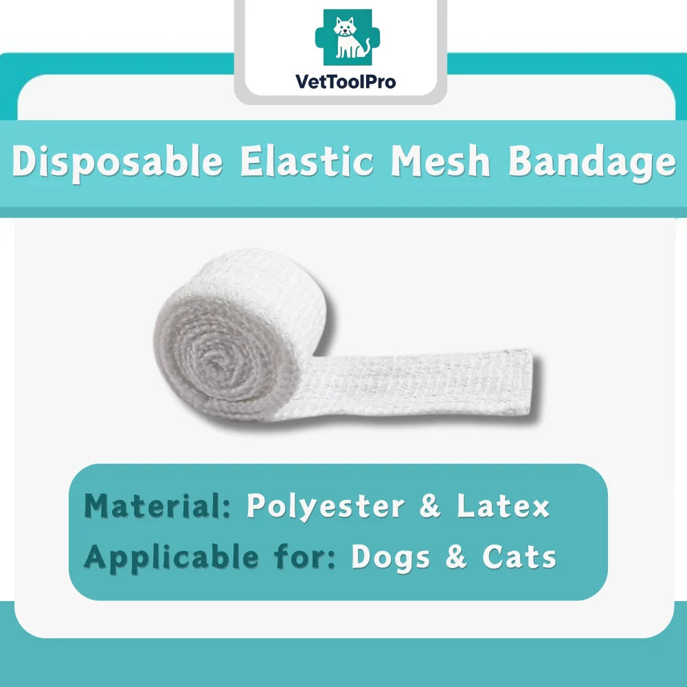 Disposable Elastic Mesh Bandage - Vet Breathable Wrap for Dogs & Cats, Pet Hospital Use,Net Tubular Bandage