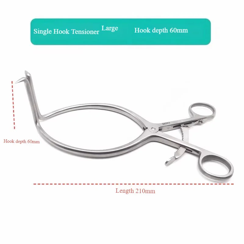 Veterinary Orthopedic Retractors, Single-Hook 130mm/210mm (30/45/60mm Depth) for Spinal Surgery