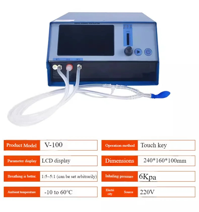 Small animal respirator, built-in gas source digital display, pet respirator, artificial respiration machine