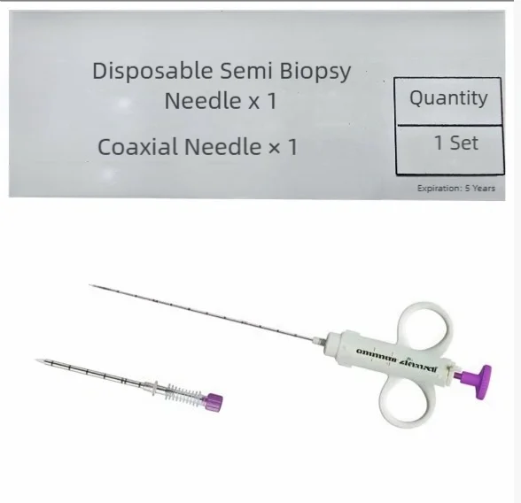 Disposable coaxial puncture needle kits, PTC imaging biopsy puncture needle, Auto and semi biopsy needles with coaxial needles