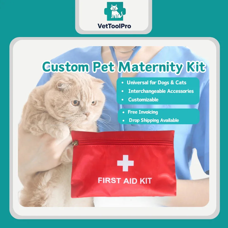 Pet maternit kit, 15 tools, pet feeding bottle,pet identification collar,iodophor cotton,lactation needle,amniotic fluid rescuer