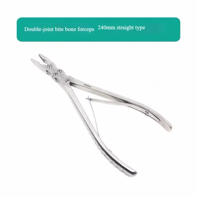 Veterinary Orthopedic Bone Rongeur Set (Double/Triple Action) for Small Animals - Includes Straight, Curved & Olsen Jaws180-240