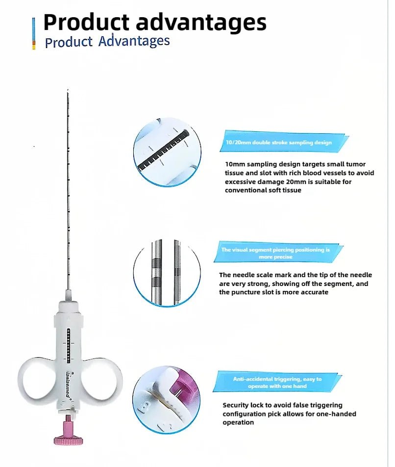 Disposable biopsy needle,  Coaxial semi-automatic biopsy needle , Liver kidney spleen breast soft tissue sampling needle